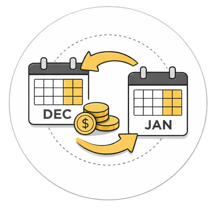 Balance rolls over from December to January